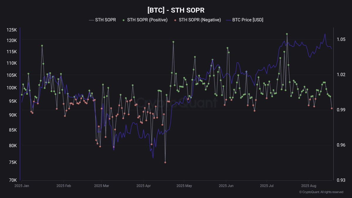 ⛓️💥CRYPTOQUANT: "Vendite in perdita per i possessori di short-term: segnali di rialzo o perdite prolungate?"