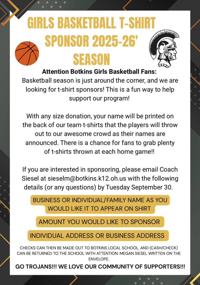Botkins Local School (@botkinsschool) on Twitter photo A great opportunity to support the girls basketball team! Contact Coach Siesel for more information!๐ค๐ค๐๐ <a href="/BotkinsHoops/">Botkins Basketball</a> A great opportunity to support the girls basketball team! Contact Coach Siesel for more information!๐ค๐ค๐๐ <a href="/BotkinsHoops/">Botkins Basketball</a>