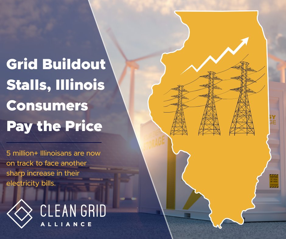Delayed grid upgrades = higher bills, and Illinois consumers are paying the price.

As bills skyrocket, Illinois can’t afford to wait. We need storage, transmission &amp; clean energy buildout NOW.

👉Learn more: PoweringIllinois.org