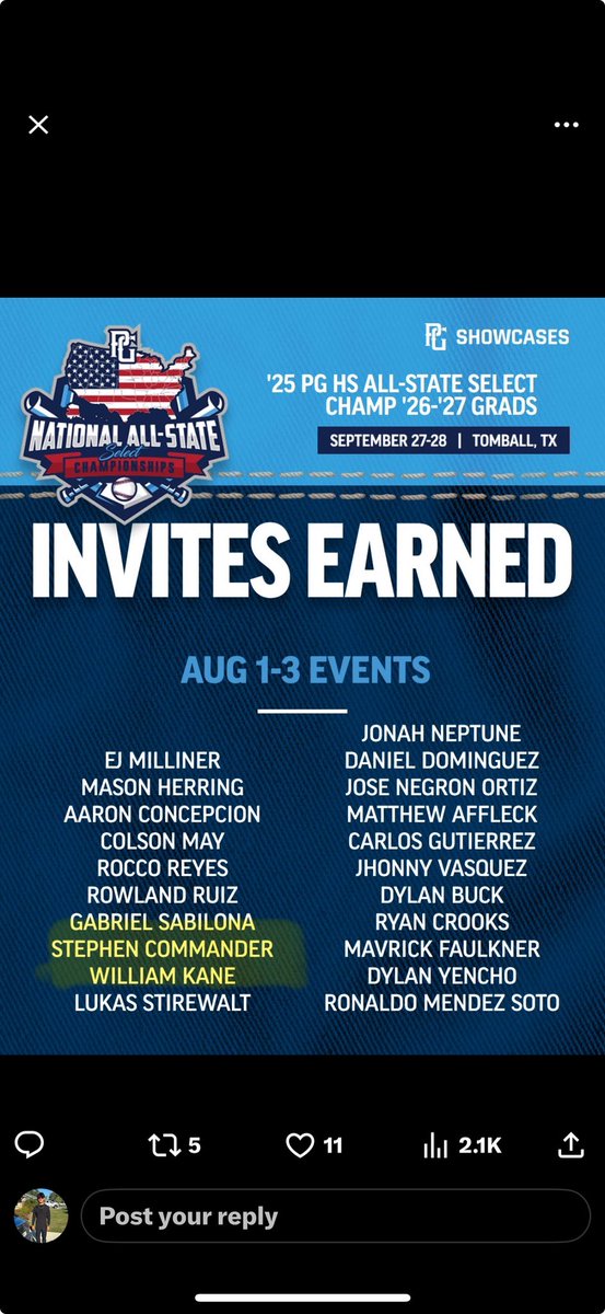 Excited to rep Florida! <a href="/Florida_PG/">Perfect Game Florida</a>