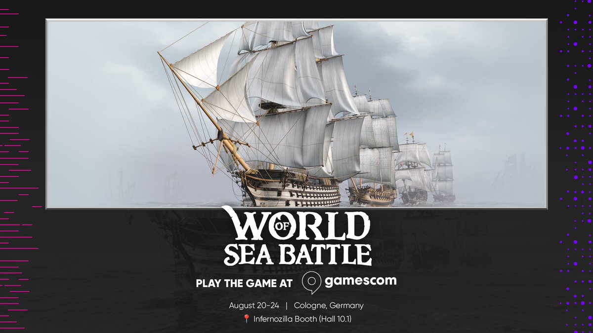 World of Sea Battle - Wishlist on Steam ⚓ (@wosb_game) on Twitter photo Our fleet has landed at #Gamescom 2025! ⚓
After a long journey, we’ve finally arrived in Cologne! Come aboard, and play World of Sea Battle with the crew.
🗓️ August 20–24, 2025
📍 Infernozilla Booth (Hall 10.1)
#gamedev #gaming #indiegame Our fleet has landed at #Gamescom 2025! ⚓
After a long journey, we’ve finally arrived in Cologne! Come aboard, and play World of Sea Battle with the crew.
🗓️ August 20–24, 2025
📍 Infernozilla Booth (Hall 10.1)
#gamedev #gaming #indiegame