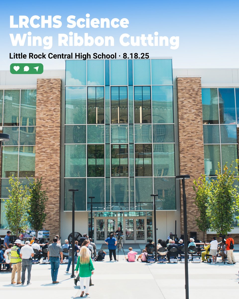 CityLittleRock's tweet photo. A new era for science education!
Little Rock Central High just opened its new $60M science building—featuring state-of-the-art classrooms and a full lecture hall. A major step forward for STEM in LR.
https://t.co/bTHOvP1OH0
#STEMinLR #CentralHigh #GrowingForwardLR https://t.co/4lnd3F3Ynb