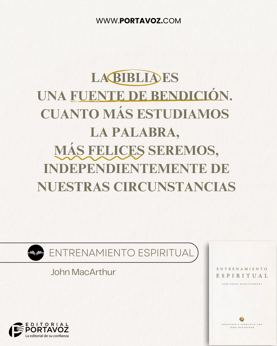 📗⚔️ Una guía práctica para quienes desean crecer y mantenerse firmes en su fe.

Aunque John MacArthur ya se encuentra con el Señor, su legado sigue entrenando corazones para la batalla espiritual.

🔗portavoz.com/entrenamiento-…

#EditorialPortavoz #JohnMacArthur <a href="/sepasocial/">Sepasocial</a>