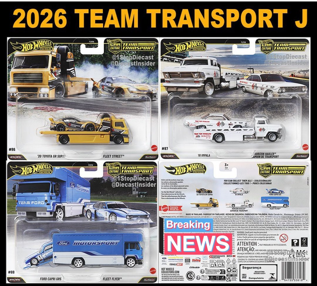 ホットウィール　チームトランスポート　6台セット　新品未開封　最終値下げ ホットウィール（Hot Wheels）》チームトランスポート アソート
