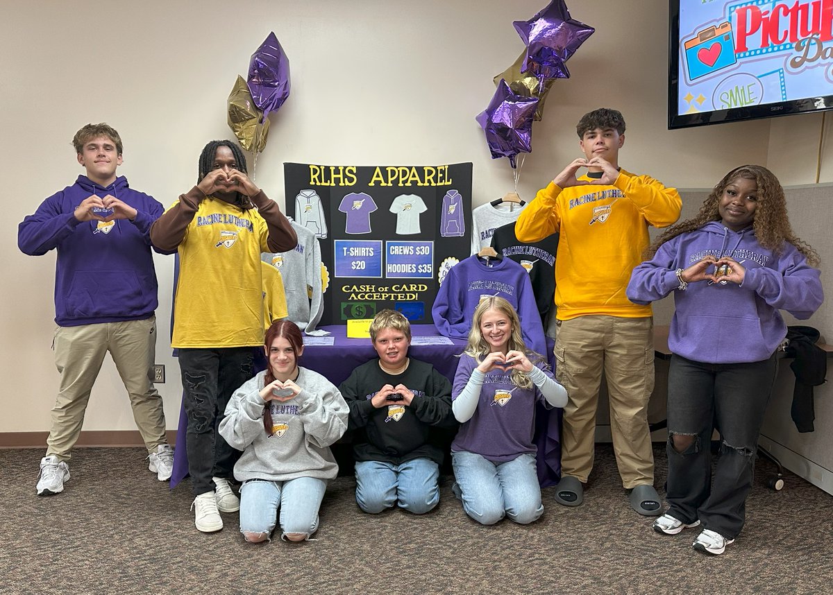 These Crusaders are loving the new RLHS apparel! 💜💛
Want to show your pride, too? Stop by the apparel table at our first home football game this Friday, @ Horlick Field. Kickoff is at 7pm. 

T-shirts – $20
Crewnecks – $30
Hoodies – $35

Cash and card accepted. Go Crusaders!