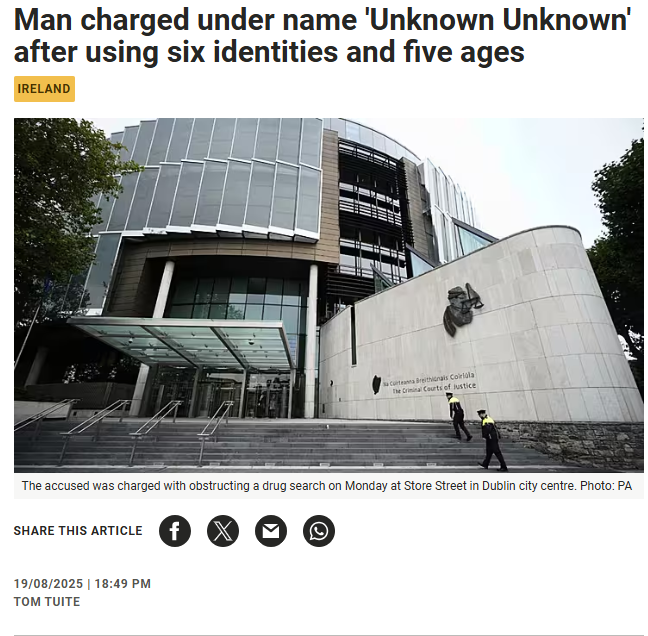 Polito_loco's tweet photo. "There's no such thing as an unvetted migrant" - Garda Aidan Minnock - 30th December 2024

"Man charged under name "Unknown Unknown" after attempting to use six identities and five ages.

I'm thoroughly sick of this BS!