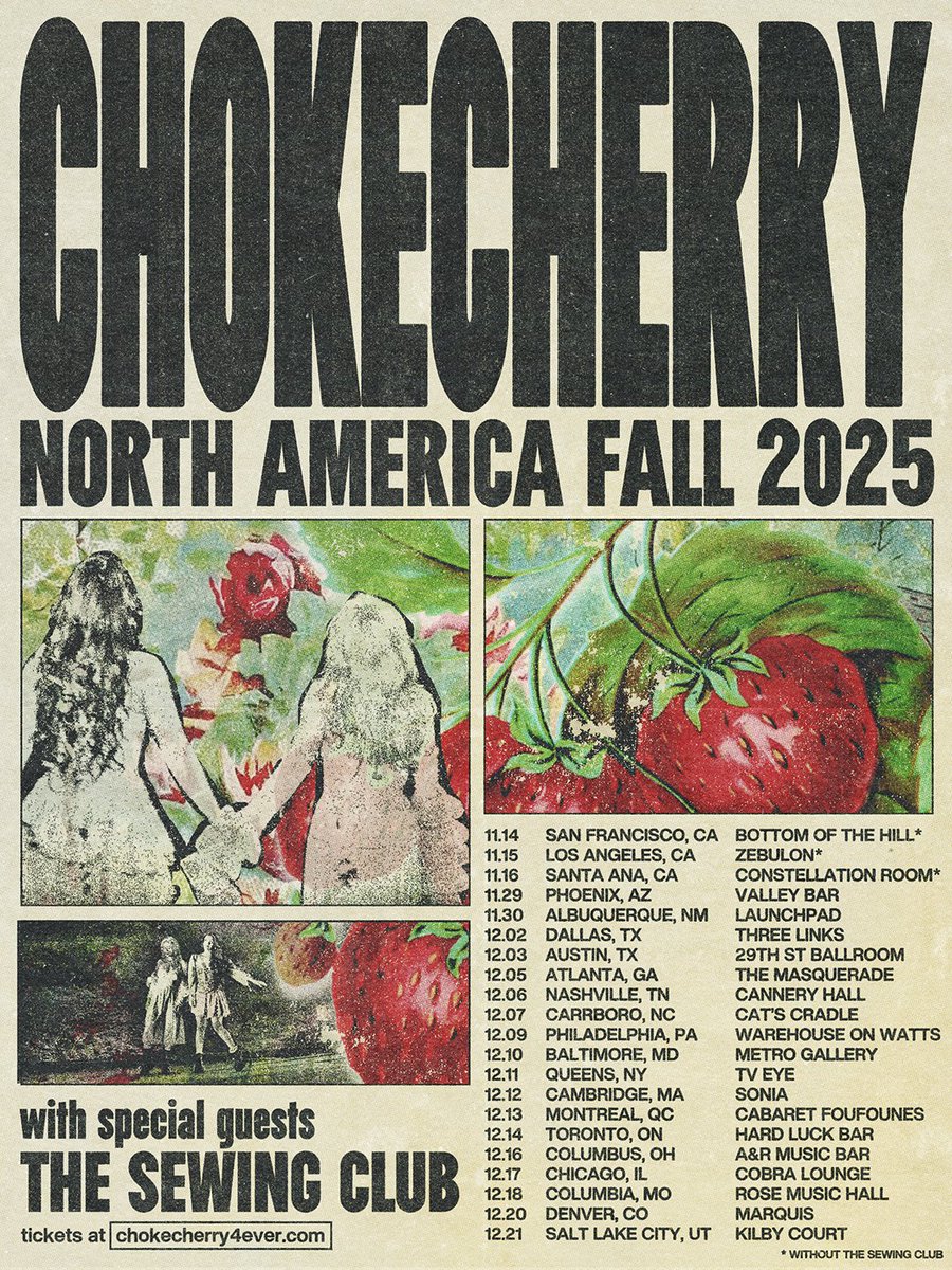 TOUR ALERTTTTT supporting <a href="/chokecherryband/">chokecherry</a> this winter you should probably get tickets just saying……….