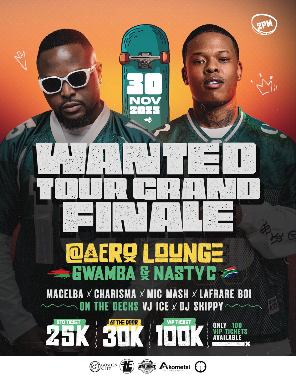 Advance Ticket: 25K
At the door: 30K
VIP: 100K ( Only 100 tickets available) 

TICKETS AVAILABLE SOON!