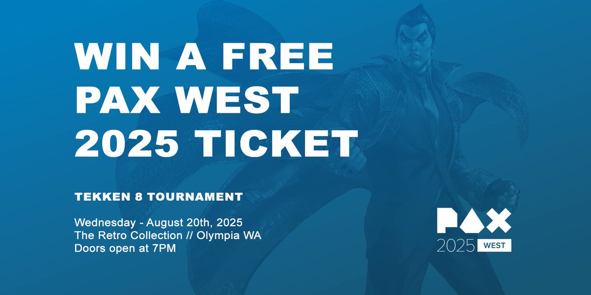 Win a FREE PAX West ticket at The Retro Collection!

This Wednesday, we'll be running a FREE Tekken 8 tournament at TRC. Winner will receive a free ticket to PAX West in Seattle. Doors open at 7PM!

Registration linked below: