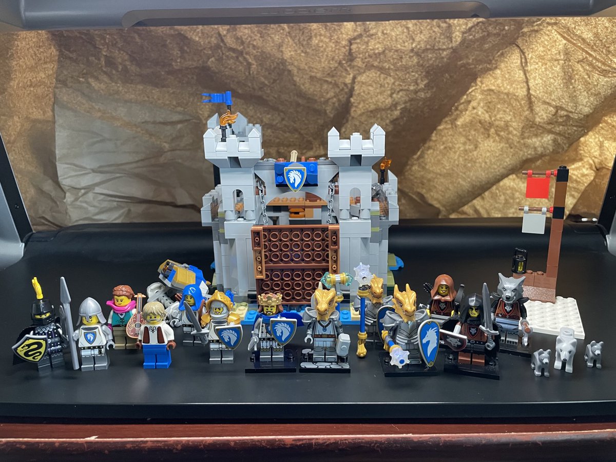 _MightyRaptor's tweet photo. The Set Build Is Coming Underway Slowly But Little More To Go. #lego #dragonborn #dragon #knights #fantasy #wolf #wolfpack #horseknights #shields #mortals #factions #paladins https://t.co/ZSzZk5I2gS