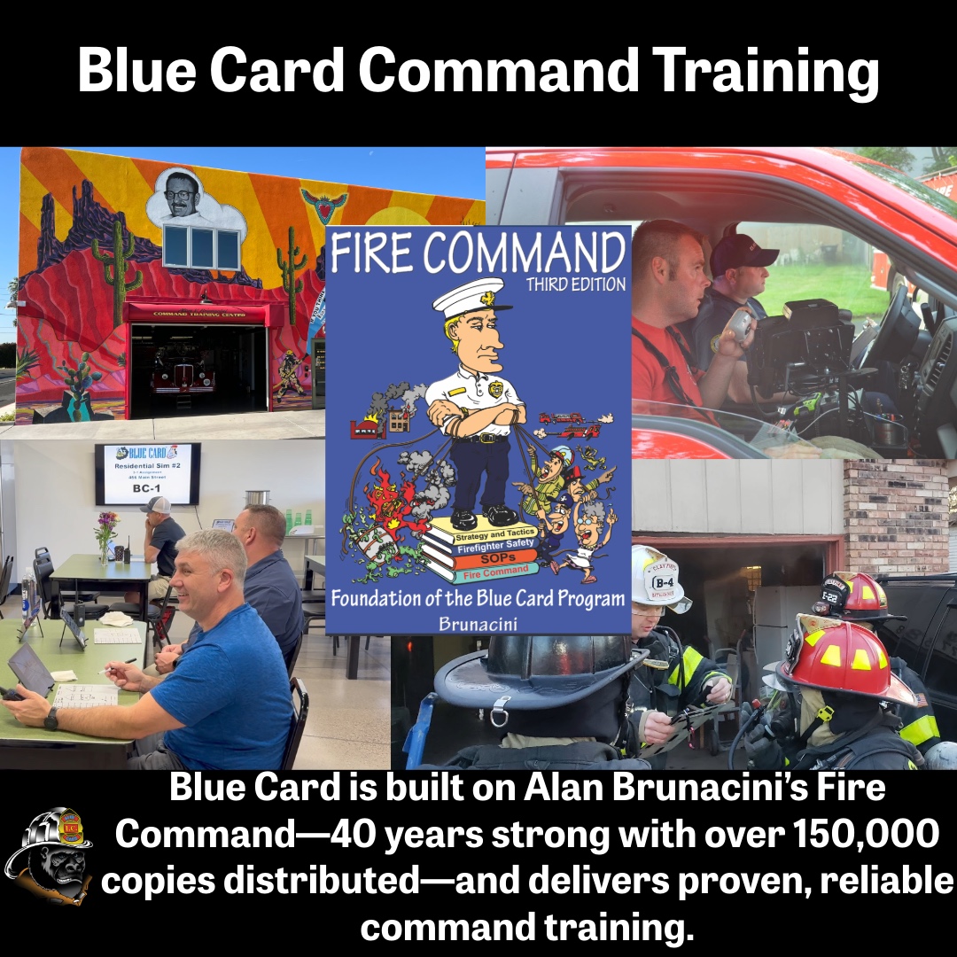 🔥 Built on a Legacy. Powered by Progress. 🔥
Blue Card Command Training is rooted in Alan Brunacini’s Fire Command—the gold standard in fireground strategy and leadership for over 40 years.
📘 Over 150,000 copies distributed
🚒 Proven. Reliable. Fireground-tested.
Whether you're