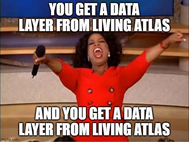 Who gave me access to a meme generator? This is too fun 🤪 #GIS #LivingAtlas #Esri #maps