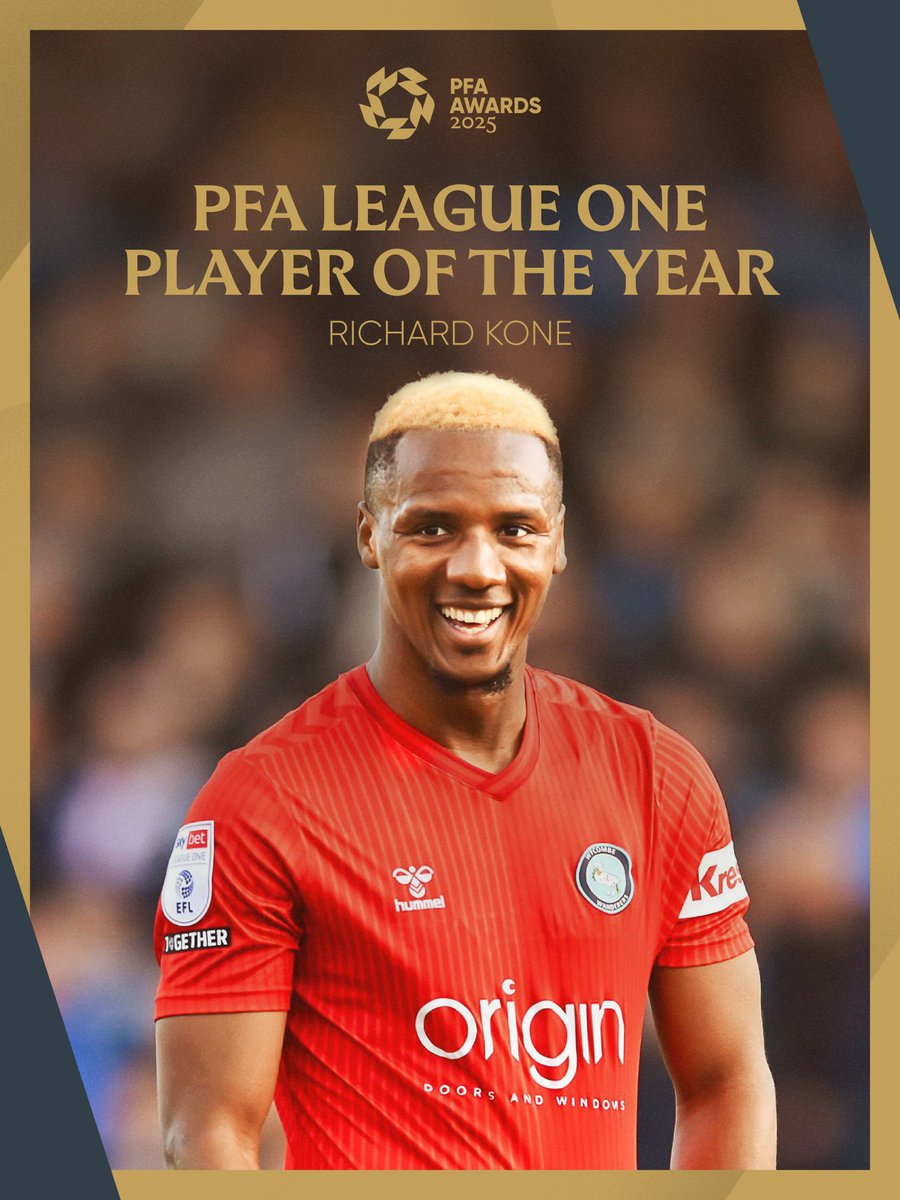 Bobby Shaw (@ogsammyb) on Twitter photo Congratulations to <a href="/richardkone17/">Richardkone24</a> who has been named as the <a href="/PFA/">PFA</a> League One Player Of The Year, Another incredible Milestone ⚽️✅
<a href="/BlocTalent/">Bloc Talent</a> Congratulations to <a href="/richardkone17/">Richardkone24</a> who has been named as the <a href="/PFA/">PFA</a> League One Player Of The Year, Another incredible Milestone ⚽️✅
<a href="/BlocTalent/">Bloc Talent</a>