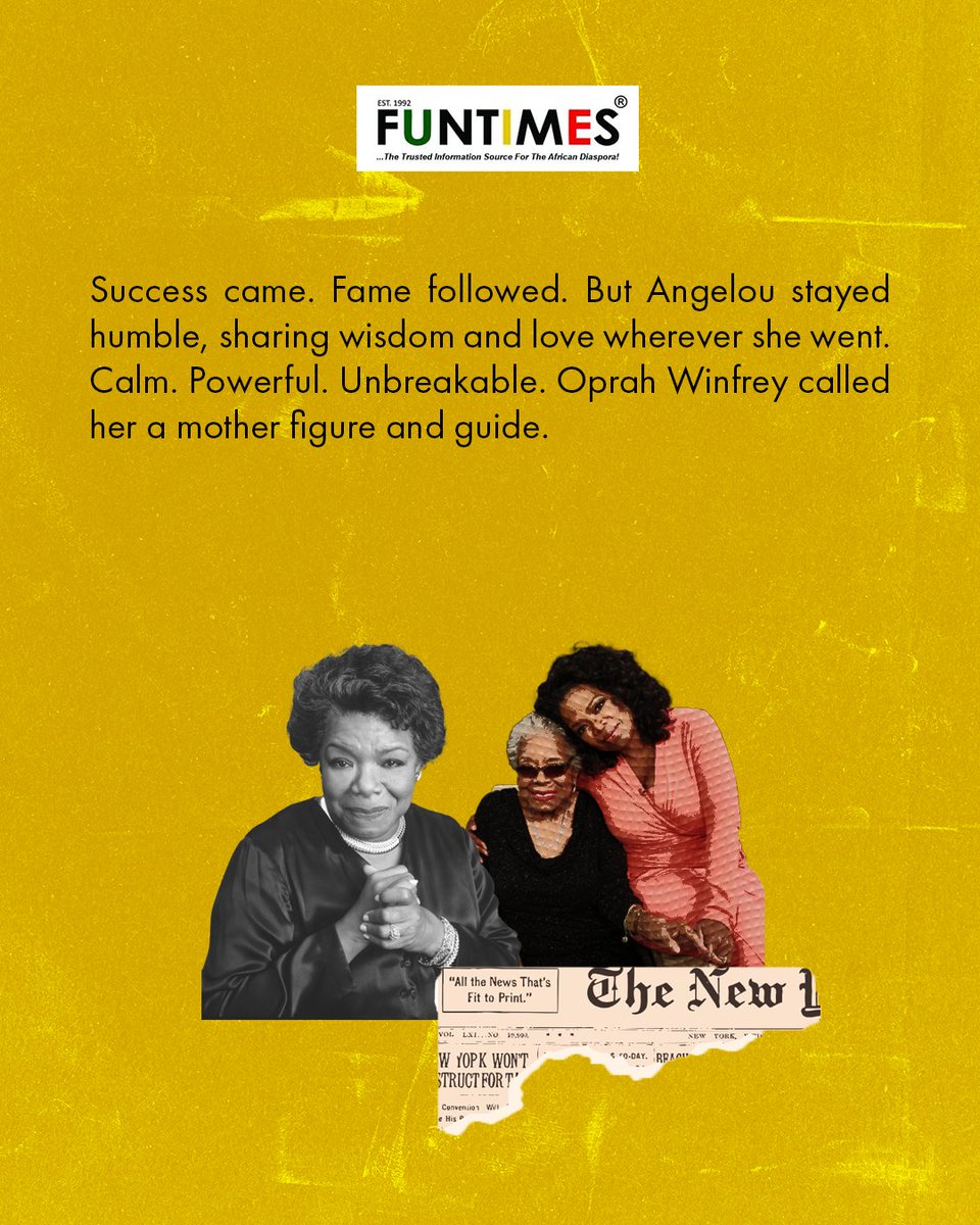 FunTimesMag's tweet photo. Share her wisdom with someone who needs to hear it today. 

#MayaAngelou #RiseUp #SpeakYourTruth #PoetryIsPower #LegacyOfWisdom #WomensHistory #BlackHistory #LiteratureLifts #AngelouQuotes #Inspiration #WordsOfWisdom #WalkWithPride https://t.co/1D18Txb8hs