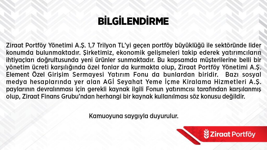 Şunu netleştirelim Ziraat Bankası bu şirkete doğrudan yatırım yapmıyor. Yatırımı yapan, Ziraat Portföy’ün yönettiği özel bir fon. O fondaki para da özel yatırımcılardan geliyor.  kamu kaynağı filan kullanılmamış. Hemen her şeyde devleti suçlamak biraz kolaycılık gibi geliyor bana
