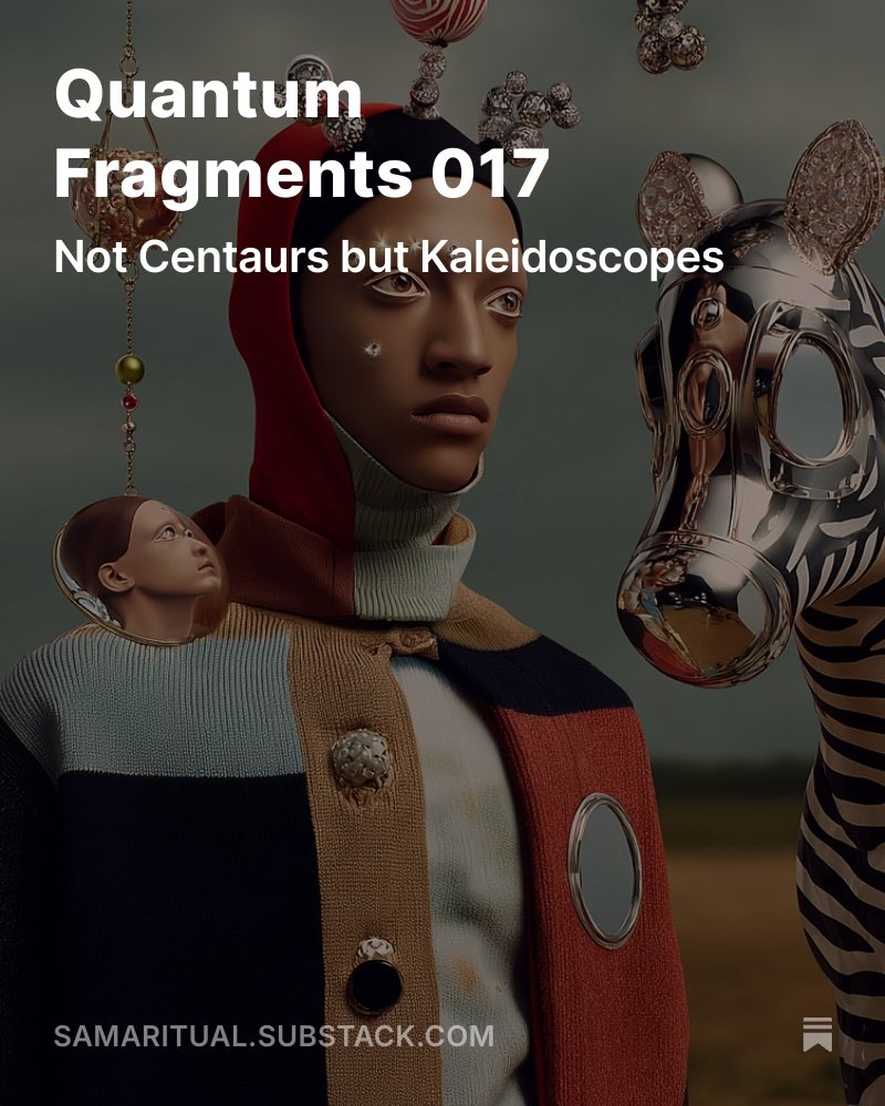 Samaritual's tweet image. Quantum Fragments 017
Not Centaurs but Kaleidoscopes

open.substack.com/pub/samaritual…