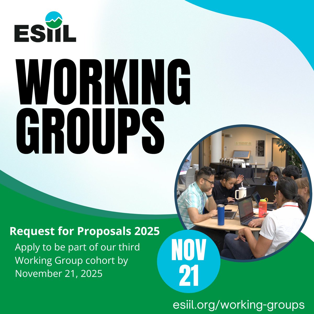 CU_ESIIL's tweet image. ESIIL is now accepting applications for working groups. These groups play a pivotal role by pooling knowledge and expertise from various disciplines to tackle environmental issues with a data-driven perspective. Visit our website to learn more: 
esiil.org/working-groups
