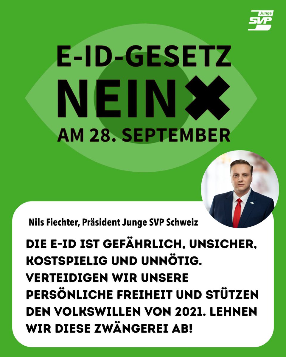 jungesvp's tweet image. E-ID-Gesetz NEIN!
am 28. September