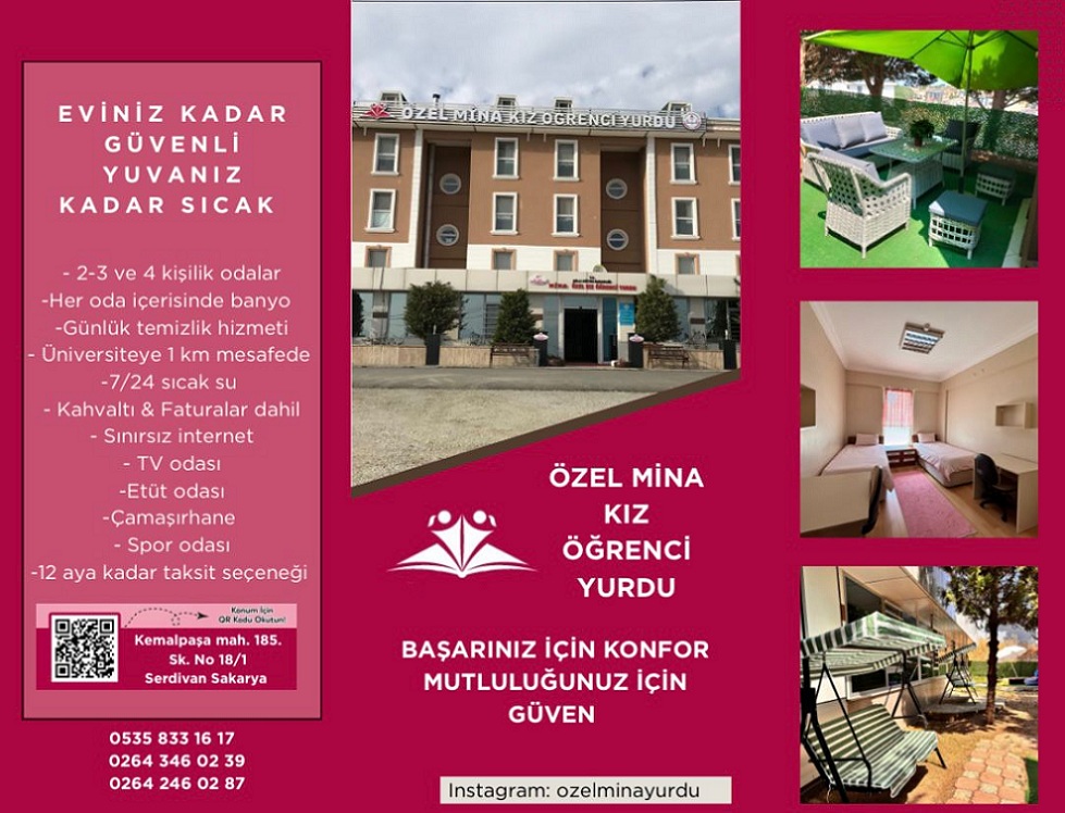 Sakarya’da ailenizden biri olacak ÖZEL MİNA KIZ ÖĞRENCİ YURDU  sakarya54.net/sakaryada-aile…