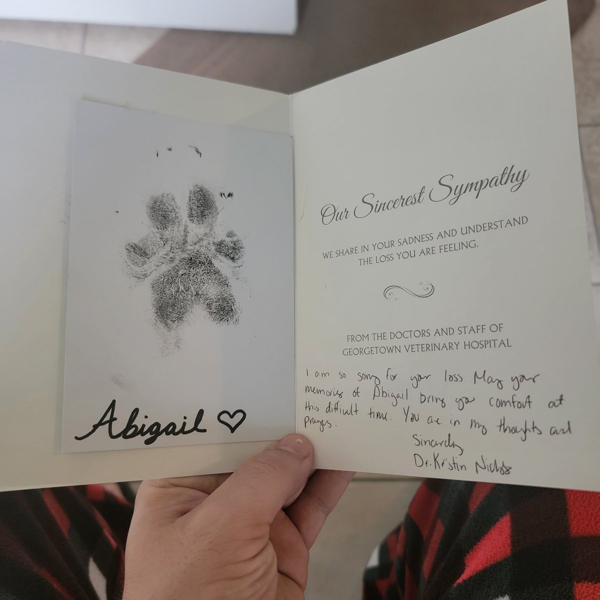 It's nice haveing this. We miss you Abigail