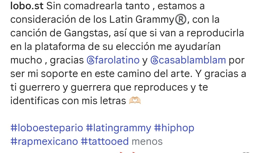 QuezadaLPR's tweet photo. Así como apoyamos a potencia y a Azuky en su momento ahora le toca a lobo.

Esta considerado para los latín grammy y solo tienes que escuchar la canción de  " GANGSTAS " para ayudar en cualquier plataforma

Invoco a los dioses de las campañas mexas @M12crew @FreestyleMemes2 https://t.co/PxradRZY6u