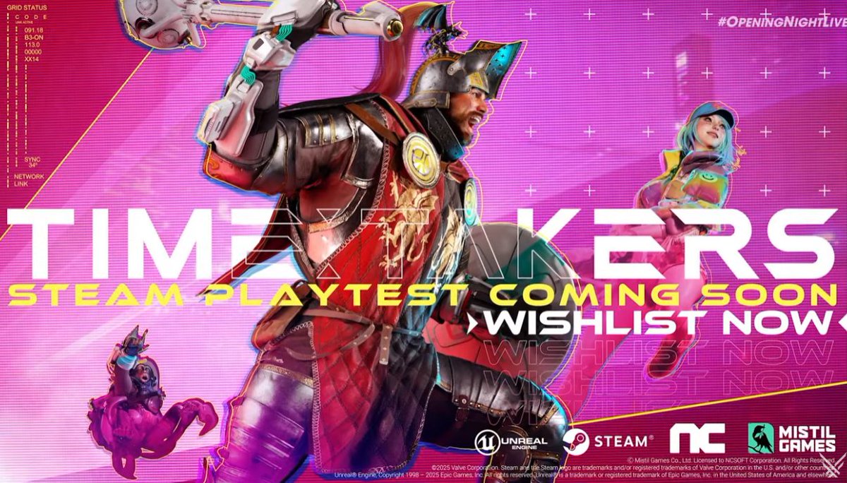 🚨 JUST ANNOUNCED AT GAMESCOM
 Time Takers, a free-to-play, team-based shooter where every second counts, launches in 2026!
Battle across time as medieval knights or a spacechimp. Upgrade and survive with Time Energy. Yeah, it's like that!
#TimeTakers #Shooter #gamescom2025 #ONL