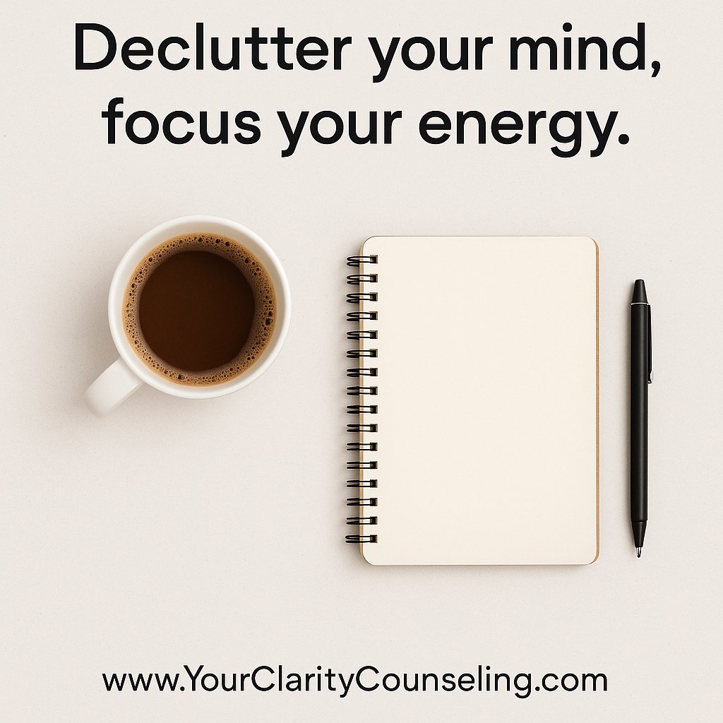 ClarityDetroit's tweet photo. "Clear mental clutter: one task, one thought, one step at a time. A decluttered mind makes space for calm, focus, and creativity."
#MentalDeclutter #FocusMatters #RecoveryPosse #MindfulLiving #SelfImprovement https://t.co/t76pd7a9gB