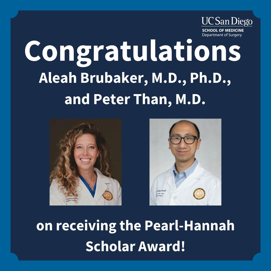 Congratulations to Aleah Brubaker, M.D., Ph.D., and Peter Than, M.D., on receiving the Pearl-Hannah Scholar Award! This award recognizes early-career physician-scientists who advance impactful biomedical research and provides $100,000 over five years to fund innovative projects.