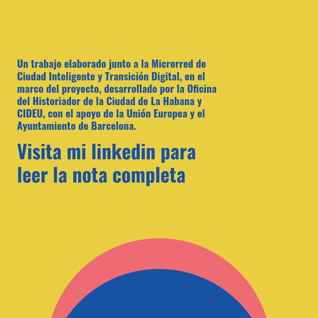 🚀 Nueva publicación de CIDEU: “De ciudades digitales a ciudades inteligentes”.

👉 Tuve el honor de participar en la redacción, con claves, dimensiones y casos de La Habana, Mendoza, Maipú, Bogotá y más.

📄 Descargala aquí: lnkd.in/eCfkKy_P

#CiudadesInteligentes