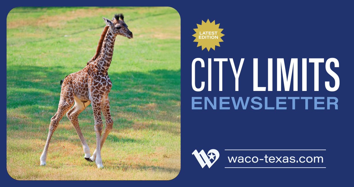 Stay in the know with the latest City Limits eNewsletter!

This week's topics include the City of Waco Proposed Budget, the groundbreaking of <a href="/WacoTXFire/">Waco Fire Department</a>'s Station 4, <a href="/CamParkZoo/">Cameron Park Zoo</a>'s baby giraffe, and more!

👉 Check it out: bit.ly/4756WoK

#wacotexas #wacotx