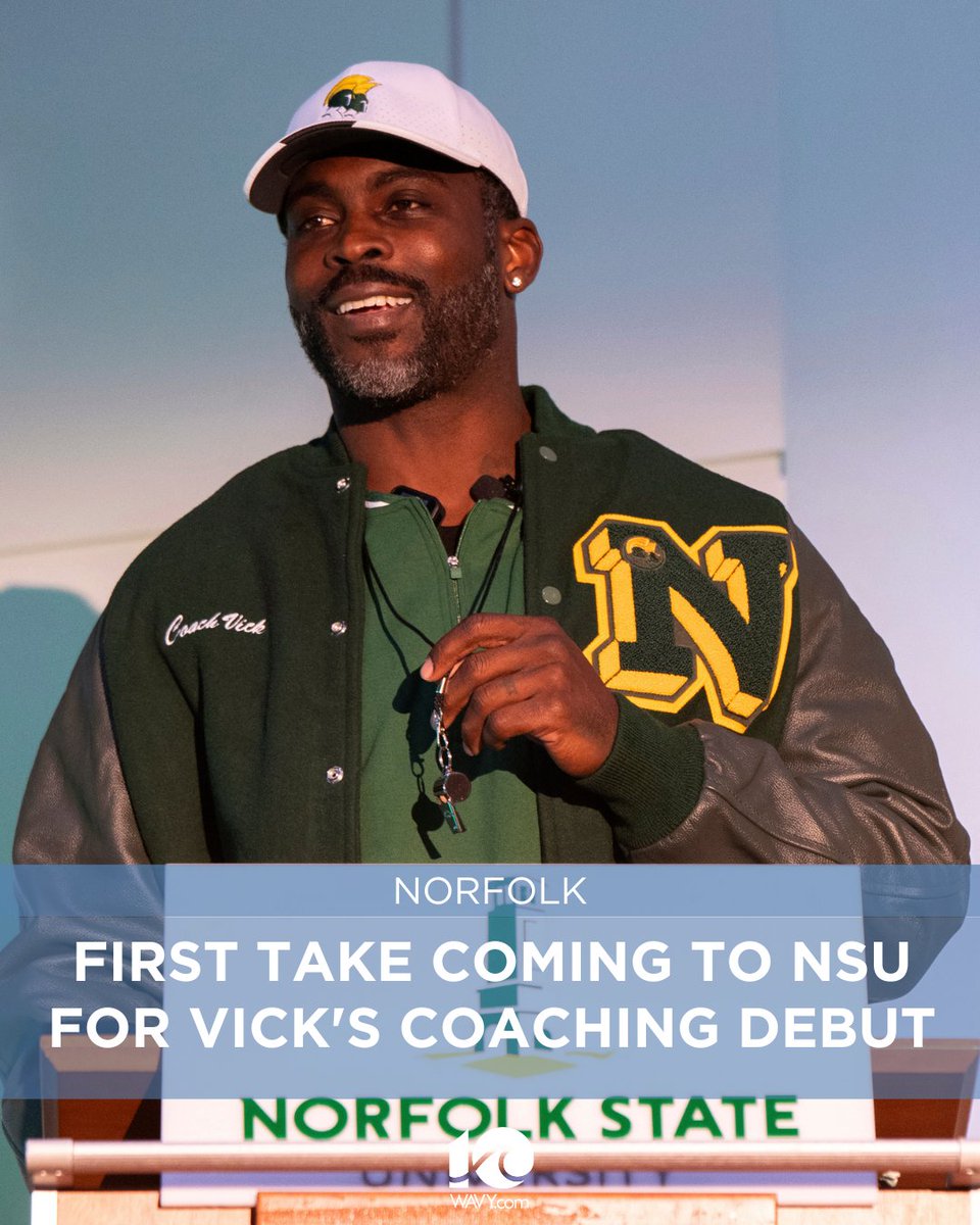 ESPN’s First Take is set to host a live broadcast at Norfolk State University Thursday, Aug. 28, ahead of Michael Vick’s coaching debut. Students, alumni and fans are encouraged to be apart of the live experience.

LINK: wavy.com/sports/virgini…
