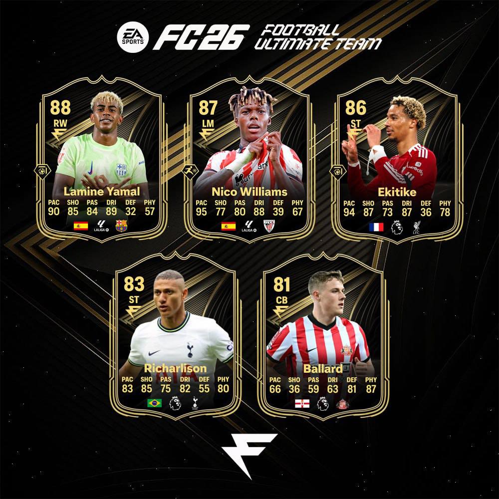 Betocoinsky's tweet image. Si TOTW 1 saliera mañana y FC comenzara junto con la temporada de fútbol 25/26 👀

¿Cual seria su favorito?