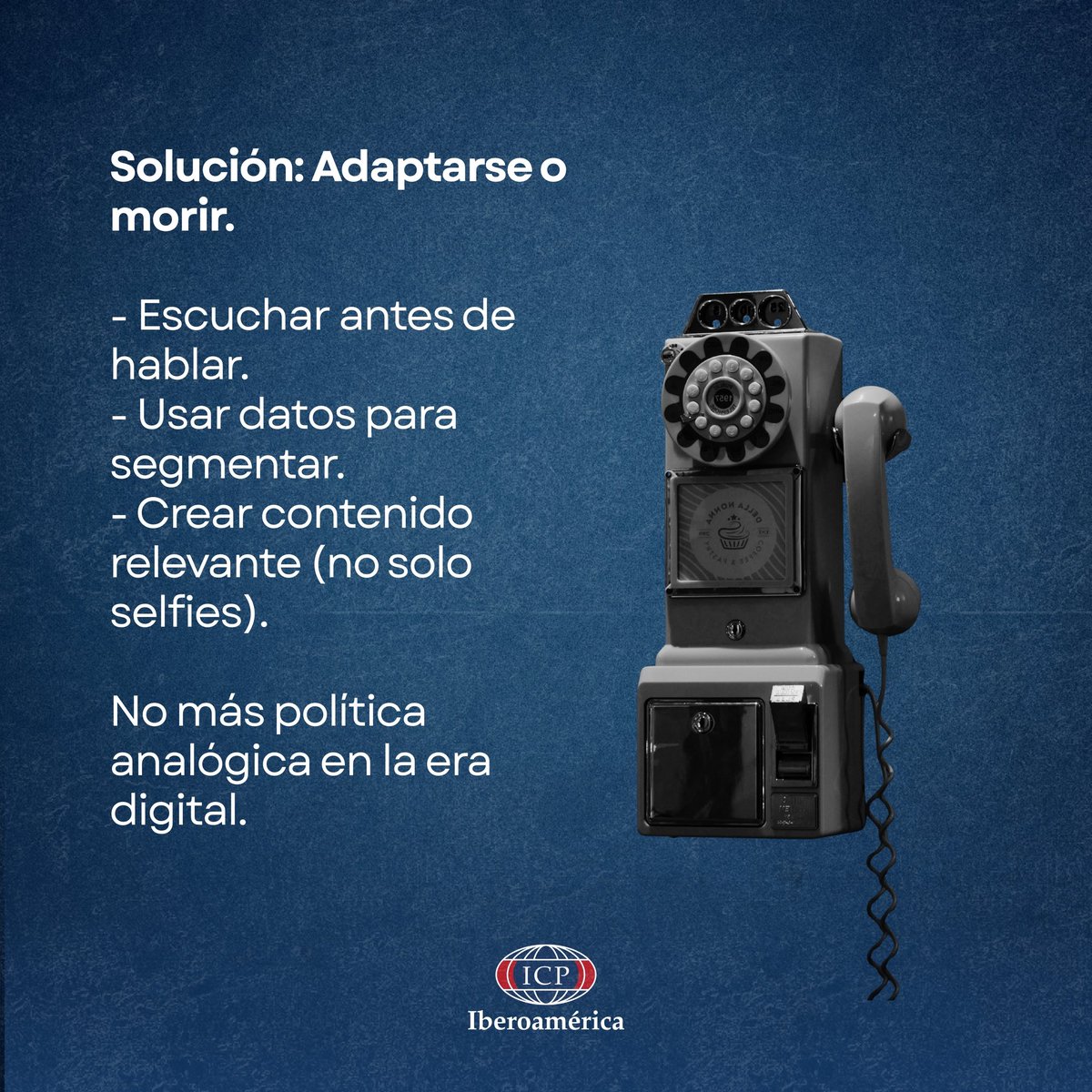 ICP Iberoamérica (@icpiberoamerica) on Twitter photo ¿Aún campañas al estilo siglo XX? 🗳️ Descubre por qué perderás votos si no adaptas tu comunicación. Aprende a segmentar, escuchar y conectar con votantes reales.
<a href="/ponchoperez1/">alfonso perez</a> ✍🏼
#ComunicaciónPolítica #MarketingDigital #ICPiberoamerica ¿Aún campañas al estilo siglo XX? 🗳️ Descubre por qué perderás votos si no adaptas tu comunicación. Aprende a segmentar, escuchar y conectar con votantes reales.
<a href="/ponchoperez1/">alfonso perez</a> ✍🏼
#ComunicaciónPolítica #MarketingDigital #ICPiberoamerica