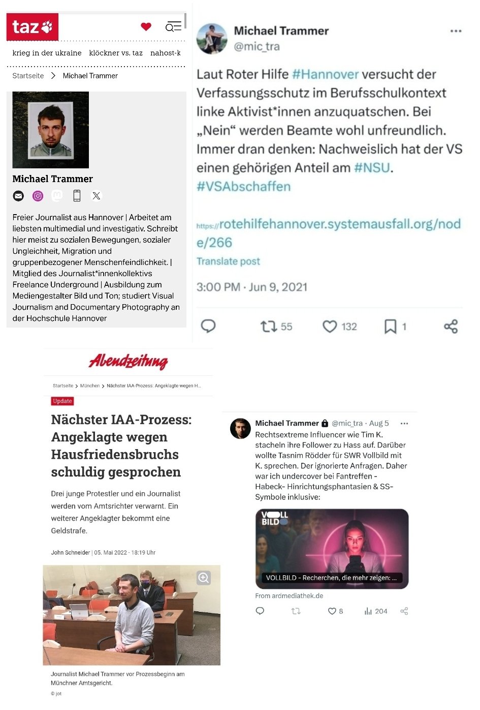 Der Taz Autor Michael Trammer wurde wegen Hausfriedensbruch schuldig gesprochen und hat einen Aufruf...