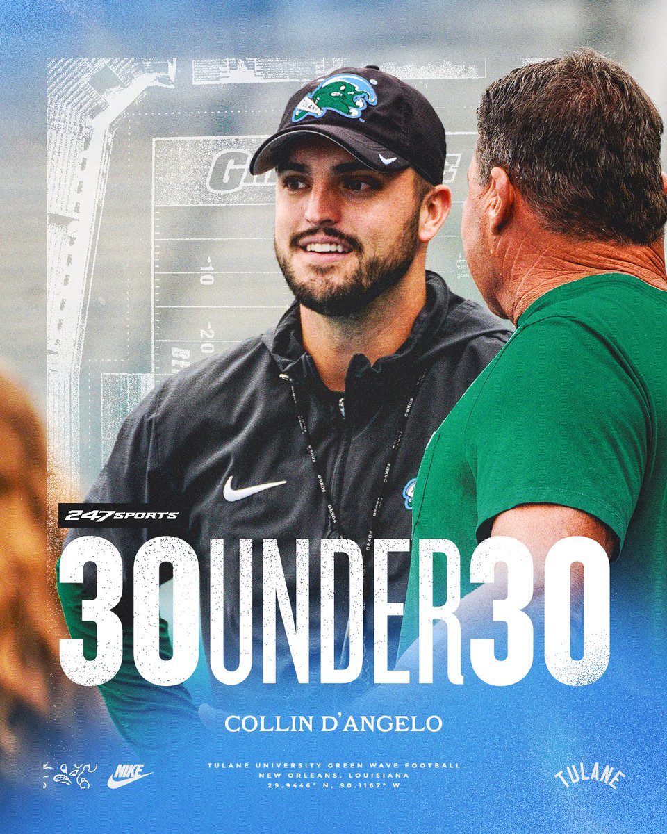 Tulane Football (@greenwavefb) on Twitter photo Now here’s a guy! 
Congrats to Coach D’Angelo on being named to the 30 under 30 list! 
#UptownFootball Now here’s a guy! 
Congrats to Coach D’Angelo on being named to the 30 under 30 list! 
#UptownFootball