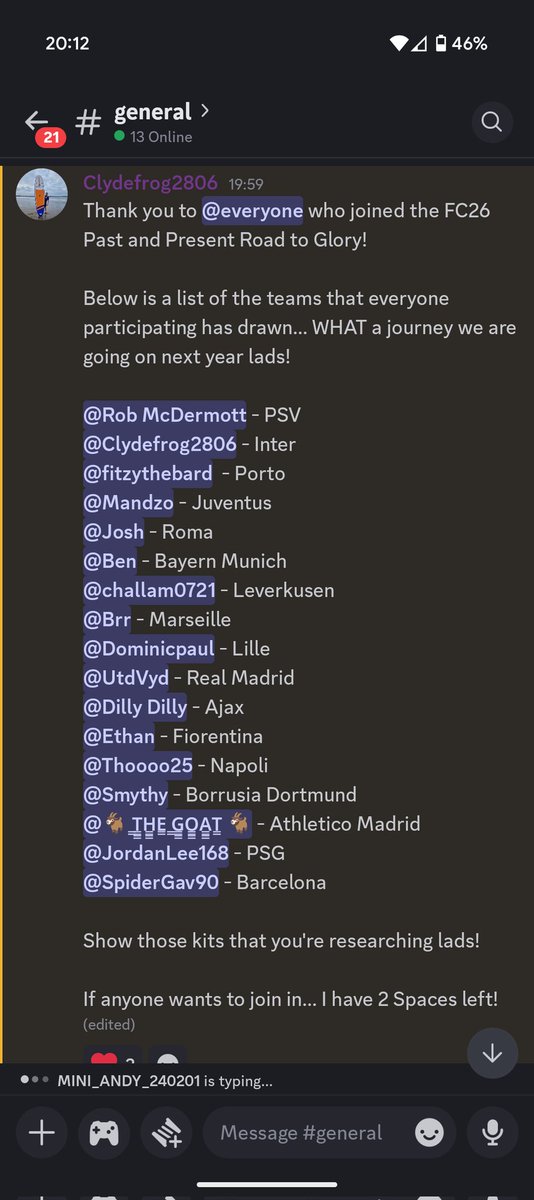 🔵FC26 MYSTERY PAST &amp; PRESENT RTG⚫

Happy to announce a NEW series of the Ultimate Mystery RTG! 

Rules: 
- Use a team in Europe
- Team must include Icons or Heroes
- Past &amp; Present Themed Squad.
- PNP Discord Tournaments!

FORZA INTER! 
Can't wait for my new kit🤟