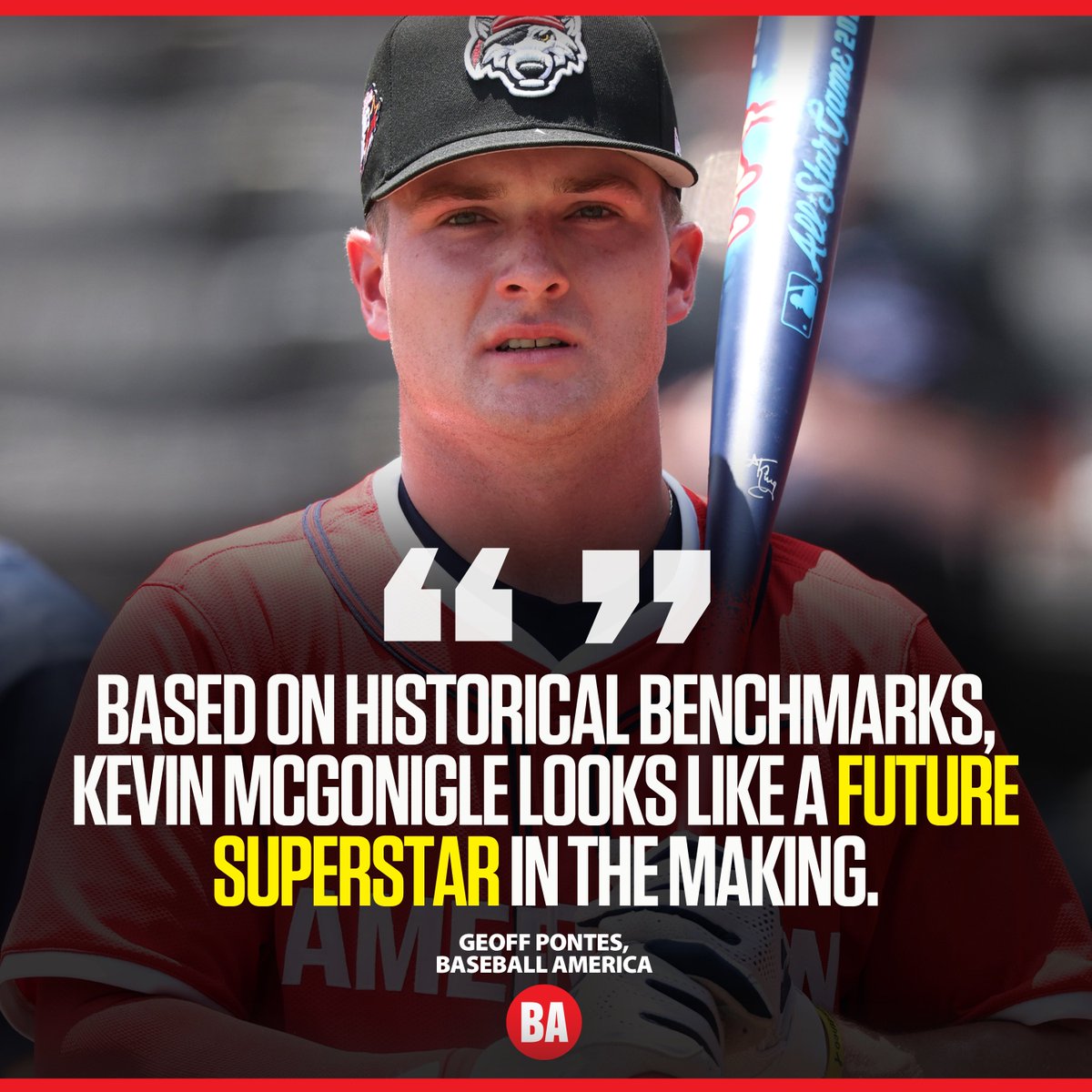 BaseballAmerica's tweet photo. Yes, Kevin McGonigle's Statcast data is that good.

More on the @RoadtoDetroit star here ⤵️

https://t.co/rv2NRfaaa4 https://t.co/pN4ZuzyOjL