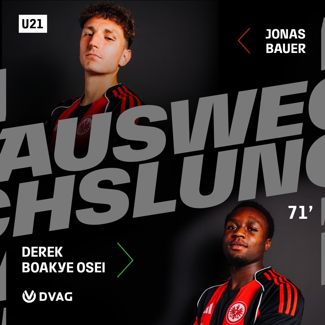 eintracht_lz's tweet photo. Derek Osei ersetzt Jonas Bauer.
___
⏰ 71. | #SGE #sgeU21 | #TGFSGE 1:0 https://t.co/GP1OTO8tz4
