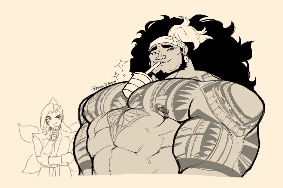 reposting some old art for Mauga's birthday 😭😭