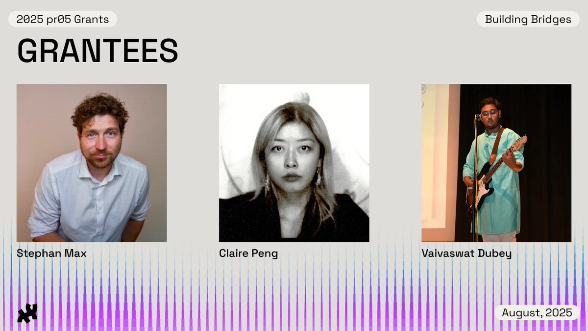 ProcessingOrg's tweet image. Announcing the 2025 pr05 Grantees: Stephan Max, Claire Peng, and Vaivaswat Dubey! This year’s theme is Building Bridges, with a focus on supporting interoperability across the #Processing and #p5js ecosystem and beyond.

#opensource #software #java #javascript #typescript