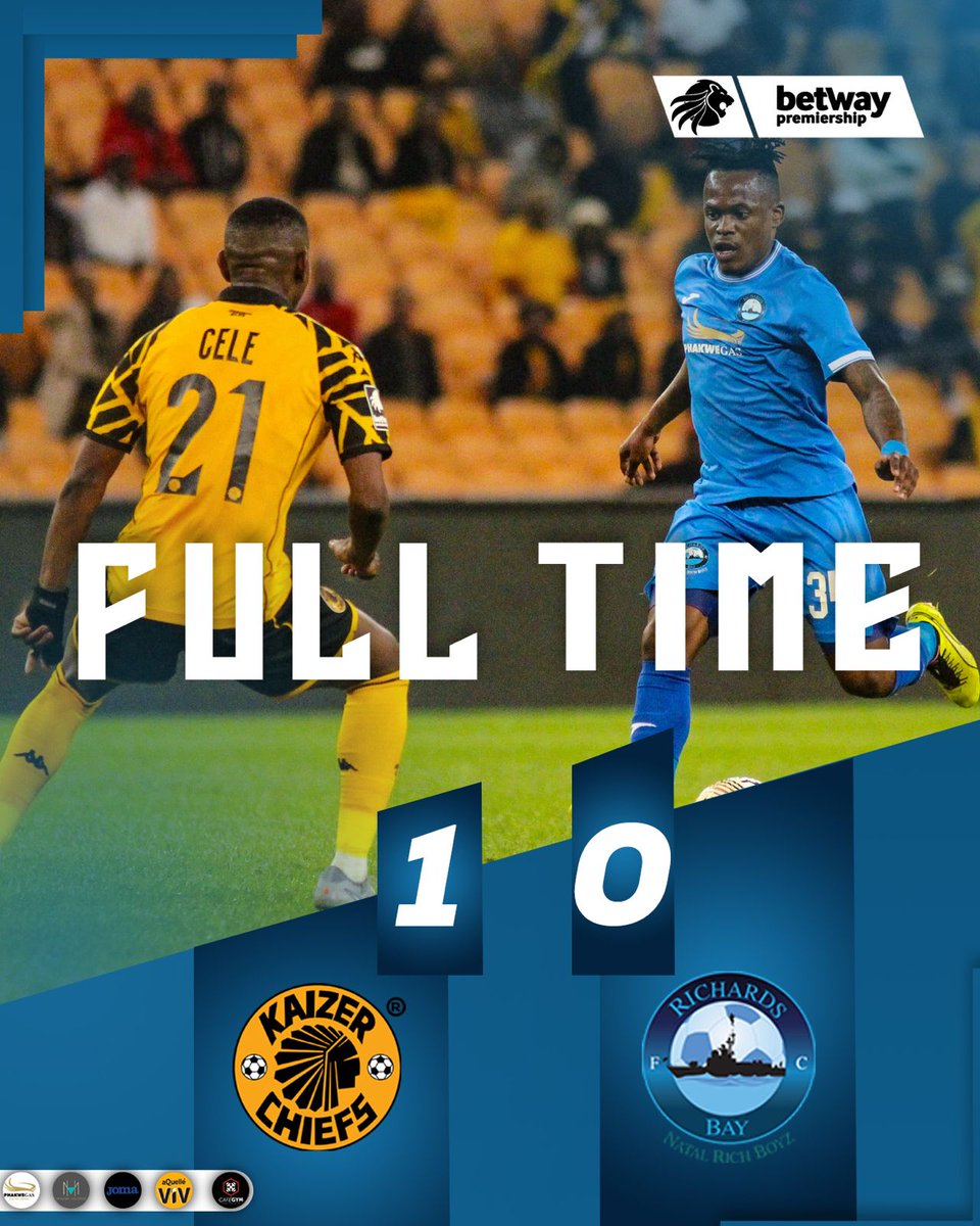 𝐅𝐮𝐥𝐥𝐭𝐢𝐦𝐞 𝐒𝐜𝐨𝐫𝐞 #BetwayPrem 

•Kaizer Chiefs 1-0 Richards Bay 
(Sirino 57’)

#NatalRichBoyZ