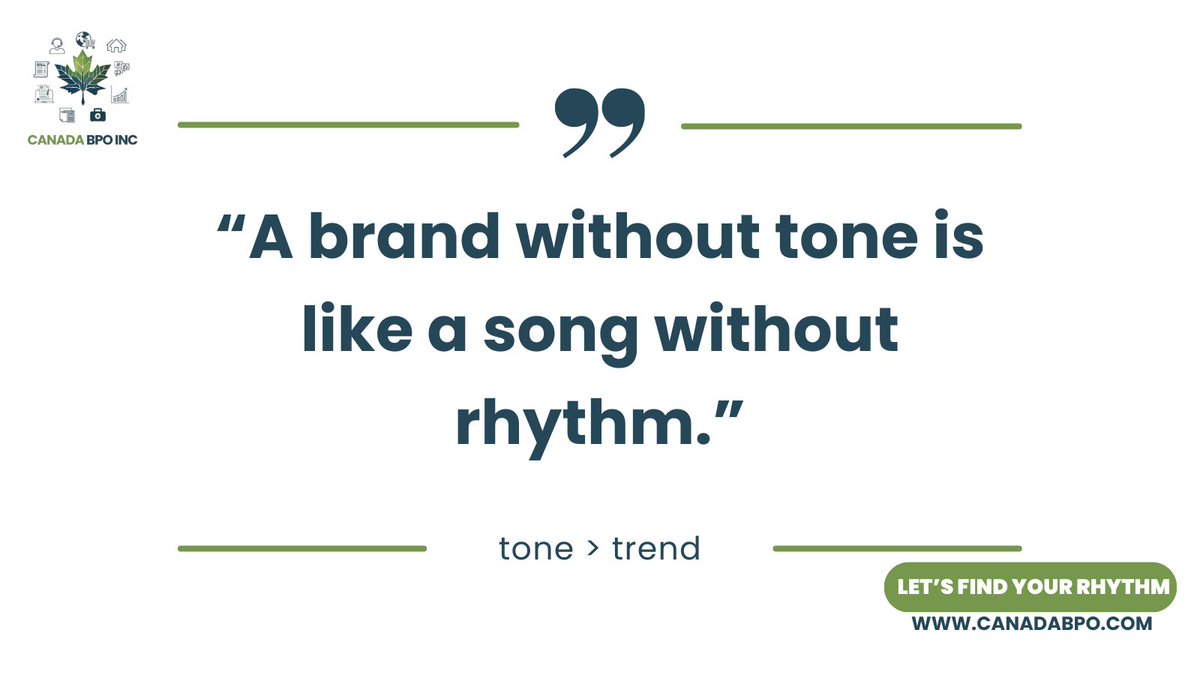 CanadaBpoInc's tweet image. Trendy messaging fades. 

A well-defined voice lasts. 

We help brands discover and define their unique tone—so they can connect deeply and scale confidently.

#VoiceAndTone #BrandIdentity #ConsistentMessaging #LastingImpression #CanadaBPO