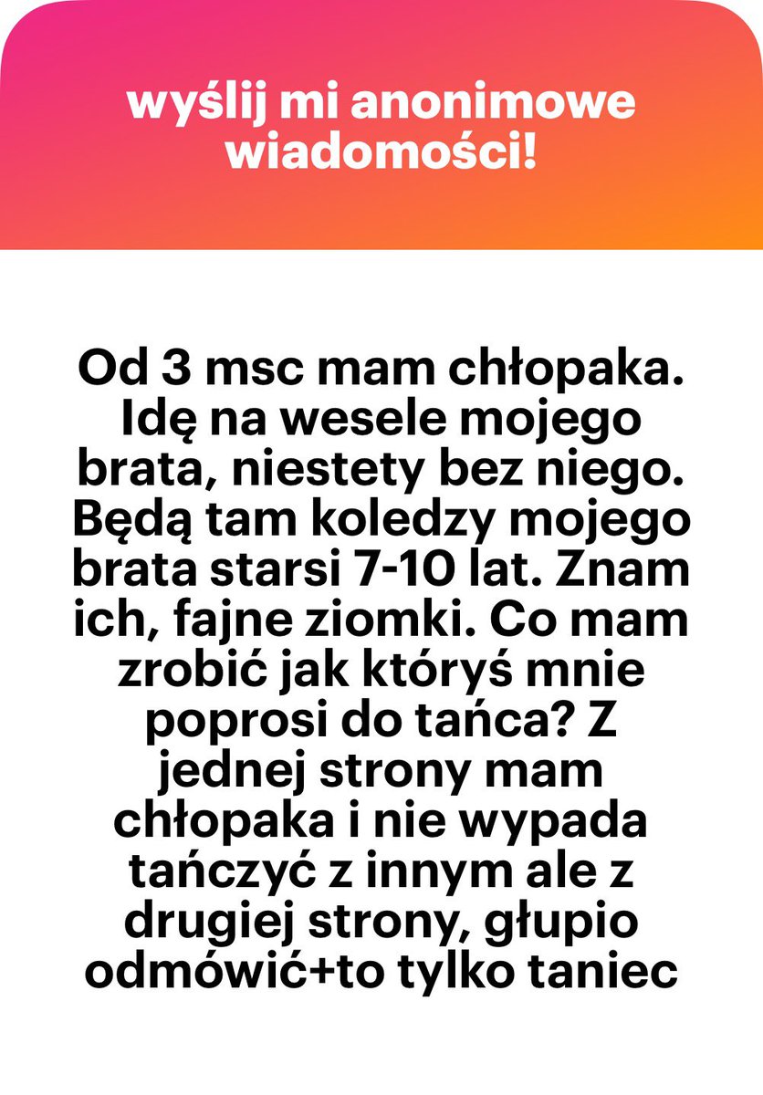 nienaturalnosc's tweet photo. nie wypada tańczyć na weselu? wtf po prostu przegadaj to ze swoim chłopem i ustalcie granice https://t.co/yFieuXQ3Ou