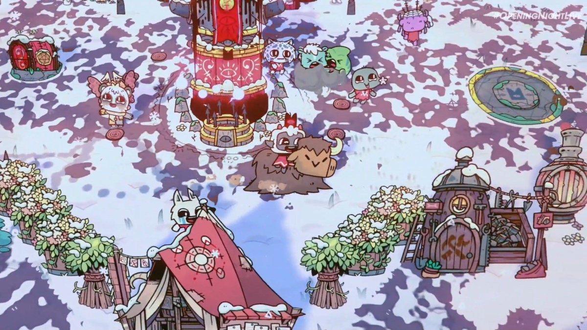 Wario64's tweet photo. Cult of the Lamb expansion - Woolhaven - early 2026 https://t.co/XiUgMBIQw4