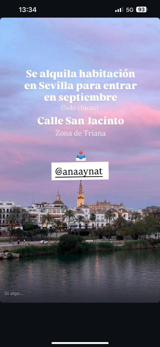 AnaAynatG's tweet photo. #alquilersevilla #habitacionsevilla 
Alquilo habitación en sevilla en piso de dos habitaciones , preferiblemente trabajadoras :) https://t.co/2CfwwmNxkX