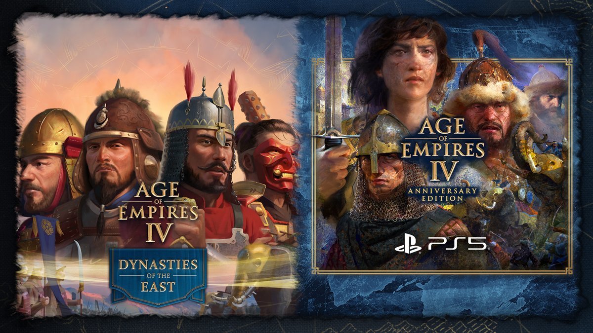 Age of Empires (@ageofempires) on Twitter photo #AgeofEmpiresIV is coming to <a href="/PlayStation/">PlayStation</a>®5 on Nov. 4th!
That same day, Age of Empires IV: Dynasties of the East launches for all platforms—featuring new Variant Civilizations and The Crucible, a brand-new single player rogue-lite mode!
📜 aoe.ms/AgeIV-PS5 #AgeofEmpiresIV is coming to <a href="/PlayStation/">PlayStation</a>®5 on Nov. 4th!
That same day, Age of Empires IV: Dynasties of the East launches for all platforms—featuring new Variant Civilizations and The Crucible, a brand-new single player rogue-lite mode!
📜 aoe.ms/AgeIV-PS5