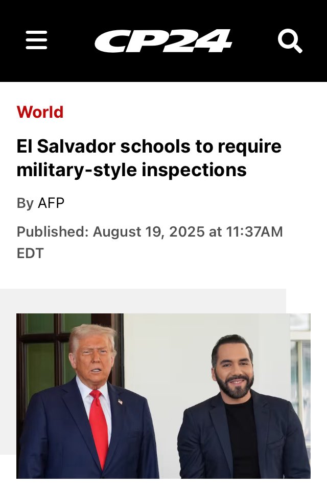 #Internacionales || Diferentes medios internacionales destacan las nuevas medidas en las escuelas salvadoreñas donde los estudiantes deben vestir un "uniforme limpio" y "corte de cabello adecuado", acciones impulsadas por la nueva ministra de <a href="/EducacionSV/">Ministerio de Educación</a>, <a href="/KarlaETrigueros/">Karla Trigueros</a>.