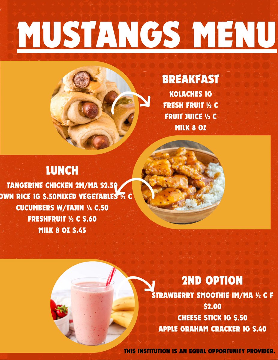 Delicious choices coming for our Mustangs!!

#SISD #ALLIN

#TheNextChapterIsOurs