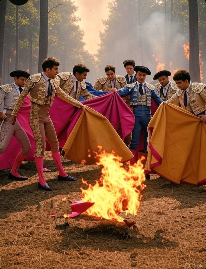 manelmarquez's tweet image. Mientras llegan los aviones de Checoslováquia a apagar los incendios de Extremadura. 
Los cuñados toreros de María Guardiola ya están trabajando.