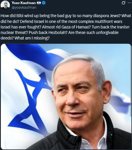 Netanyahu is utterly irrelevant to Jews inside or outside of Israel.

He is neither a leader of the Jewish people nor a representative of Judaism.

Source <a href="/authenttorahjew/">Authentic Jew</a> <a href="/TorahJudaism/">Torah Judaism</a>